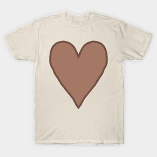 Mocha Mousse Heart Pantone Color of the Year 2025 T-Shirt